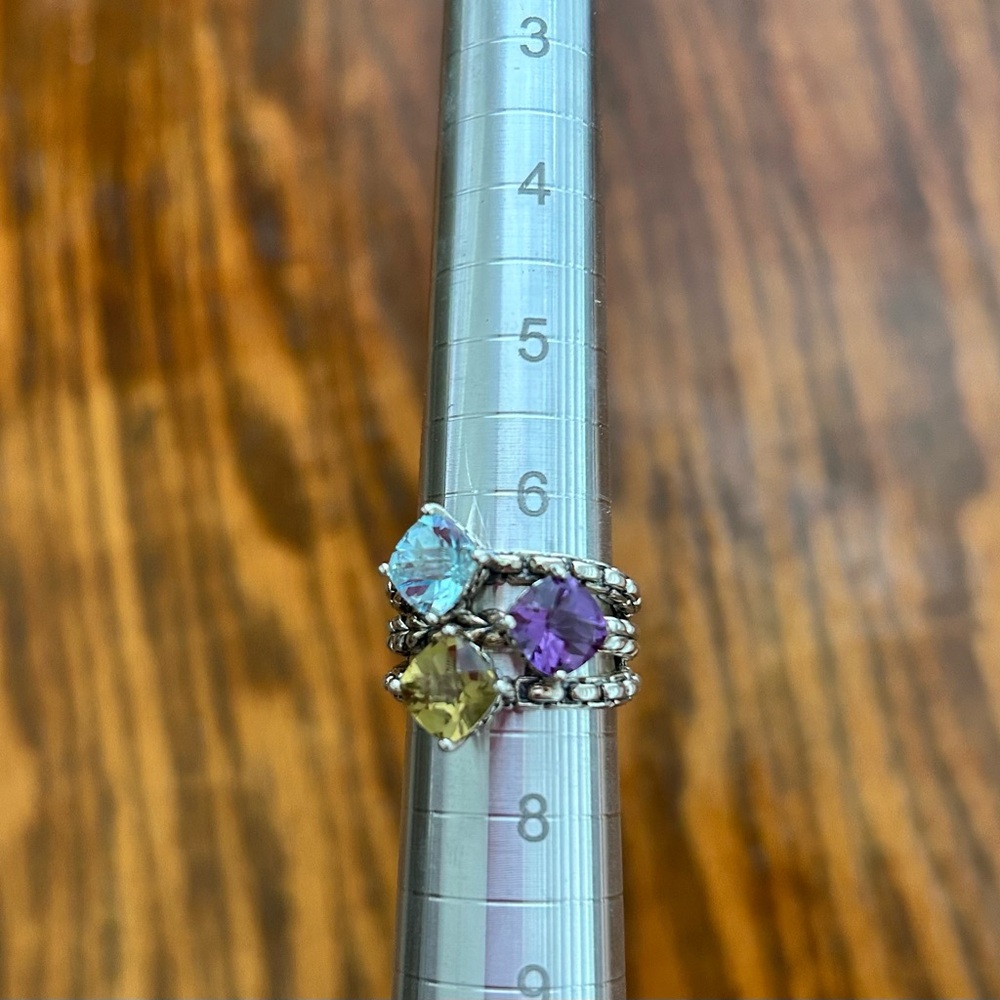 Jai Sterling Sliver Multi-Stone Ring - Picture 2 of 6